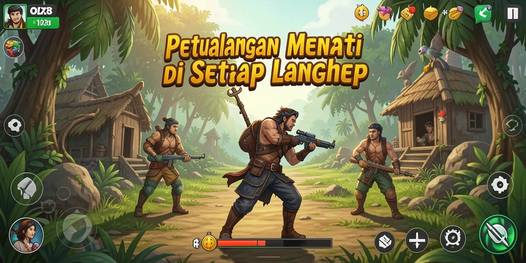 Tampilan gameplay menarik dalam petualangan OLX128.