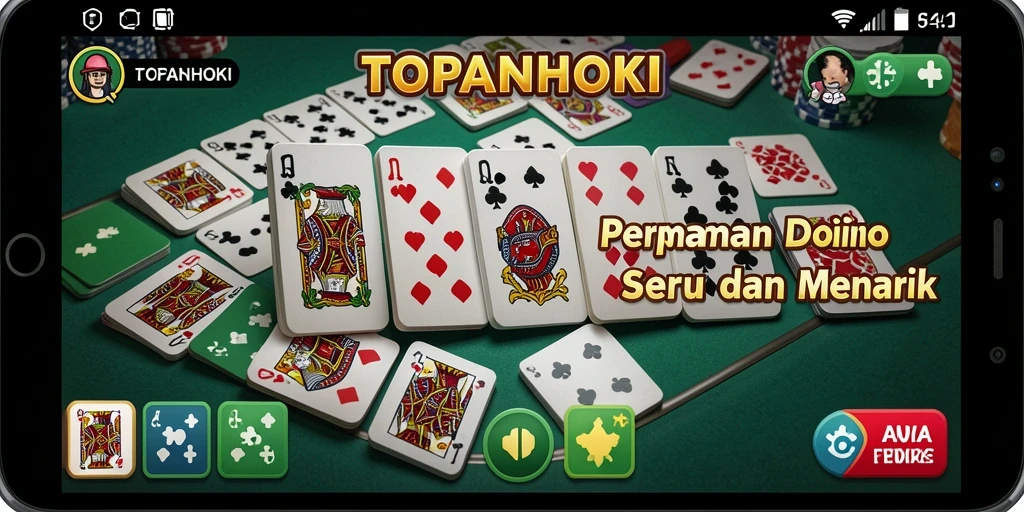 Tangkapan layar gameplay seru di TOPANHOKI dengan domino.
